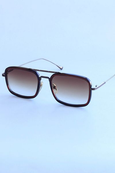 LOOKUP Unisex Sunglasses Uv400 Protection New Model Coffee Handle Coffee Rectangular Frame Vintage Style