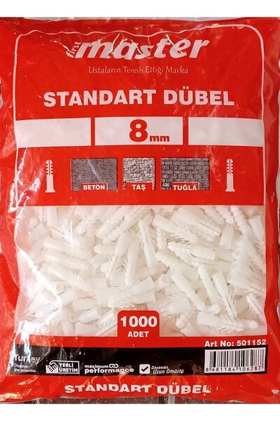 Genel Markalar Master 8 Mm Plastik Dübel 1000 Li Paket - Dübel