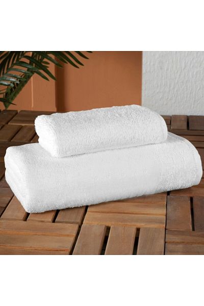 Softest White 50x90 + 70x140 Bath Towel Set 680 Gr 100% Cotton, Hotel Towel, Set of 2