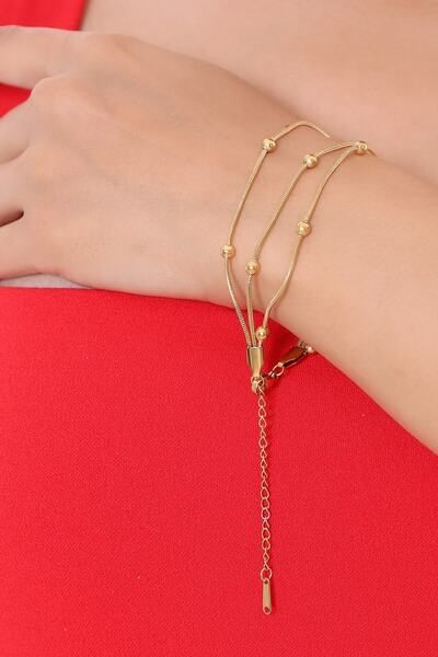 Bhs life سوار نسائي ذهبي متعدد دوريكا من الفولاذ