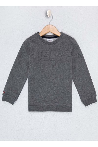 U.S. Polo Assn. Hanorac pentru băiat, uni, antracit, cu gât