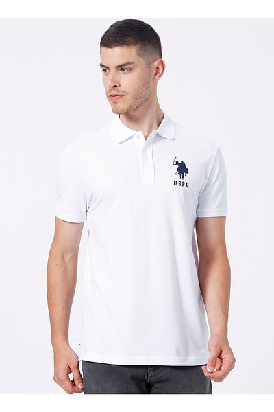 U.S. Polo Assn. Λευκό Polo Neck Ανδρικό T-shirt - T-tun