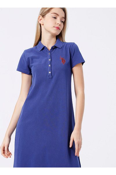 U.S. Polo Assn. Rochie albastră cu croială mare
