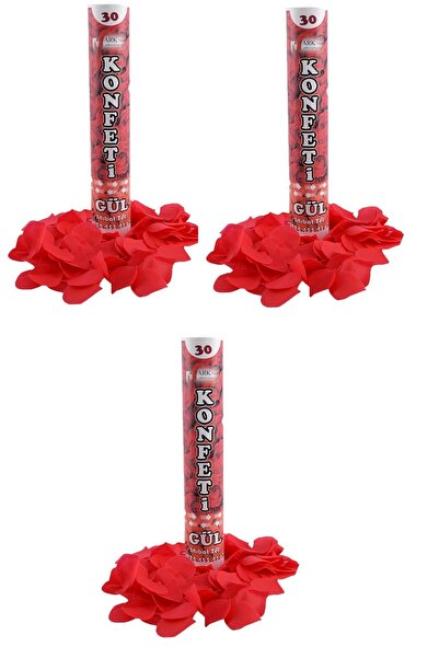 Happyland 3 Adet Sevgililer Günü Kırmızı Yapay Gül Yapraklı Konfeti Makinesi ...