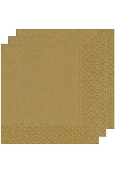 Parti dolabı 20 Adet Gold Dore Altın Sarısı Peçete 33x33 Doğum Günü Parti Çift Katlı