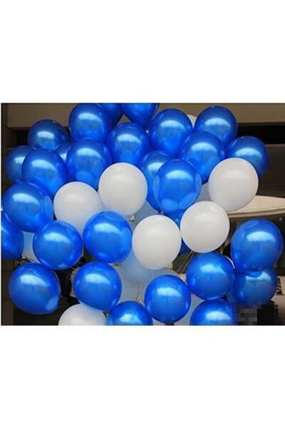 Happyland مجموعة من 100 بالون زفاف للختان باللونين الأزرق والأبيض