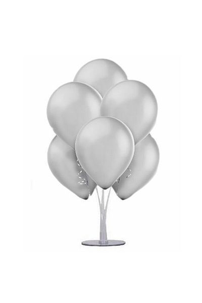 Happyland 1 Piece 7 Balloons Metalic Silver Footed Balloon Stand