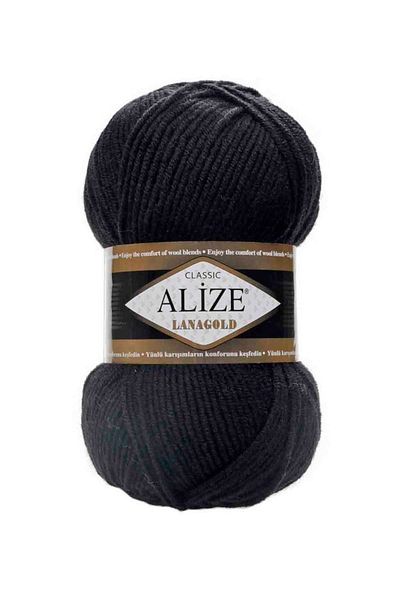 Alize Black Lanagold Hand Knitting Yarn 060