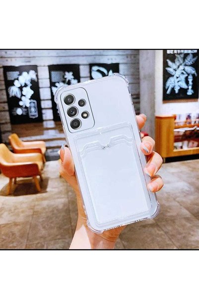 BilişimGo Technology Galaxy A52 Şeffaf Kartlıklı Köşe Korumalı Silikon Kılıf
