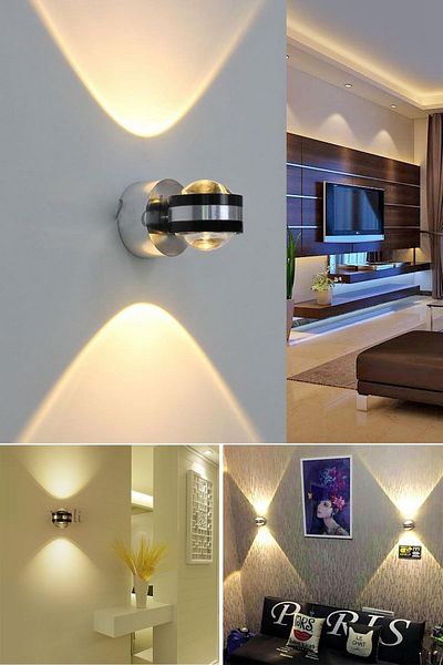 Technojet 6w Modern Two Way Glass Aluminum Sconce Wall Lamp Decorative LED Lighting Daylight