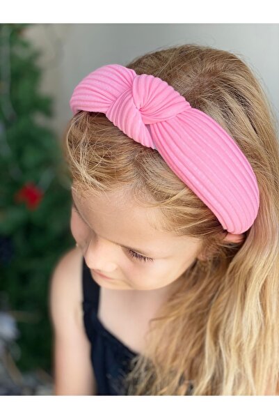 QUEEN AKSESUAR Noua tendință Coroană cu noduri din burete Coroană pentru femei și copii în dungi Neon Candy Pink