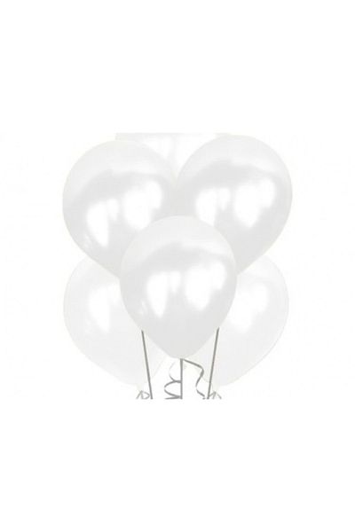 Happyland 50 White Metallic Balloons