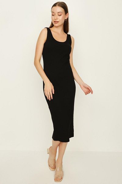 Select Moda Women's Black Knitted Camisole Midi Dress