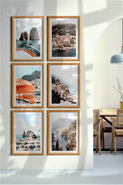 ÖZCANLAR ÇERÇEVE Çerçeveli Tablo Dekorasyon Ev Dekoru Modern Sanat Sahil Baskısı Italya Duvar Sanatı Tatil Holiday