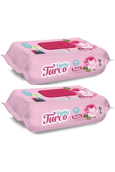 Baby Turco Islak Havlu Mendil 90 Yaprak Gül/rose 2 Li Set 180 Yaprak Plastik ...