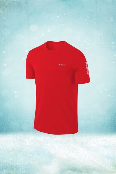 POSEIDON STORM Мъжка тениска Dri-fit в тъмночервено червено - обло деколте, къс ръкав, без щампа, размер S-3xl