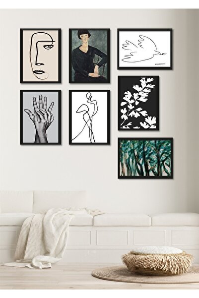 NT Handmade 7 Parça Sanatsal Duvar Dekoru Salon Oturma Yatak Odası Mutfak Ofi...