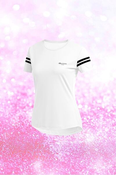 POSEIDON STORM Γυναικείο λευκό ύφασμα Dri-fit Άτυπο Άνετο μπλουζάκι S-3xl