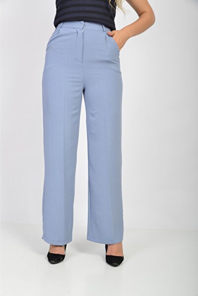 SORALLİNE Women's Summer Trousers Wide Leg 1699 Aeorobin Fabric 1699 Blue