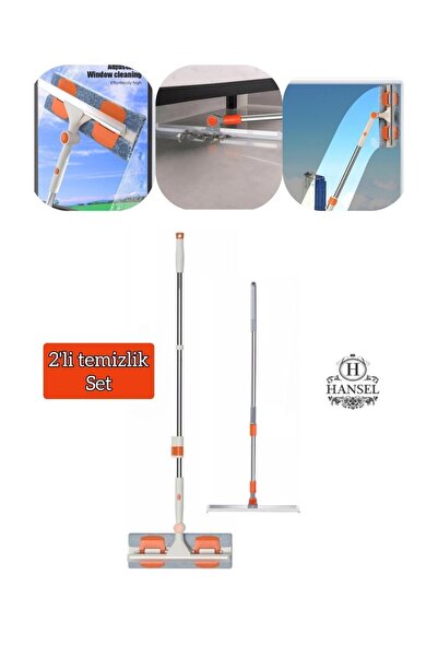 Hansel Teleskopik Cam Sil, 360 Derece Dönebilen Çekçek, Büyük Boy Mandallı Ca...