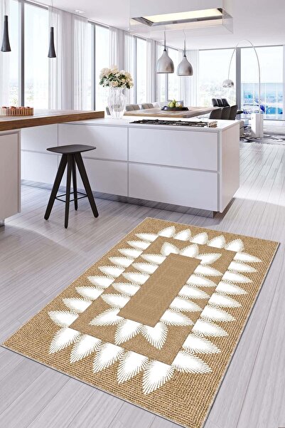 Viva Home Leke Kir Tutmaz Kaymaz Taban Hasır Görünümlü Yıkanabilen Mutfak Hal...