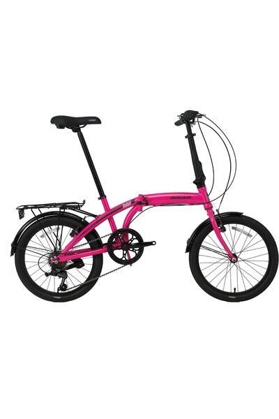 Bisan Twin - S ( 28 Cm ) 11 Kadro Katlanır Bisiklet 20 Jant Pembe - Siyah