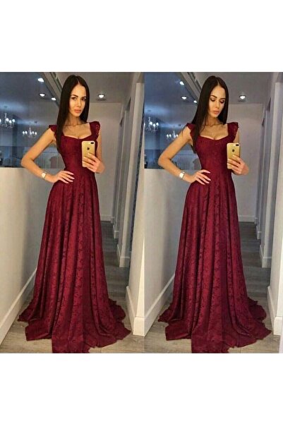 Styling Park Dantel Uzun Elbise