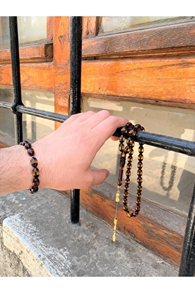 Doğan Silver Sürmeli Toz Kehribar Kombin Tesbih Ve Bileklik Dgn11199