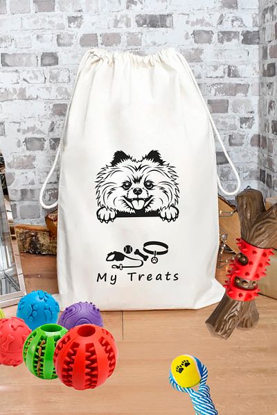 kesesepeti Washable Various Patterned 100% Cotton Dog Storage and Food Organizer Bag - Organizer | perro