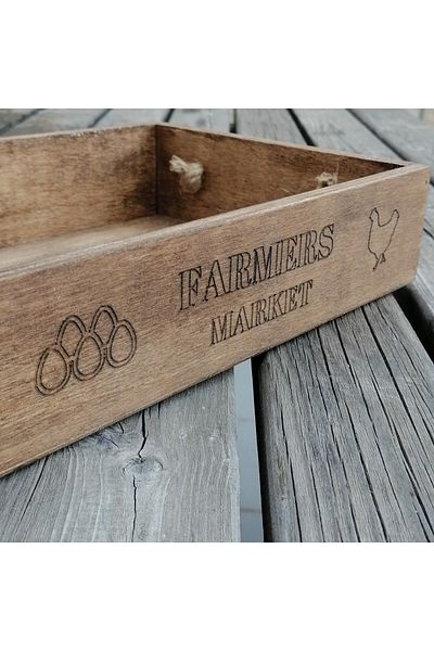 t tun's woods Farmers Market Natural Wood Presentation Tray Decorative Tray 30X22 cm