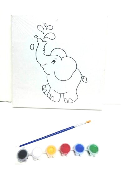 Hayal Sepeti Resimli Tuval 20 x 20 Fil 6lı Boya Fırça Boyama Seti