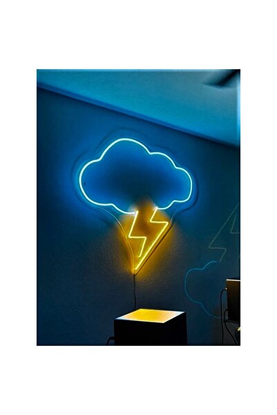 Genel Markalar Renkli Bulut ve Şimşek Neon Led Aydınlatma, Dekoratif ve Şık I...
