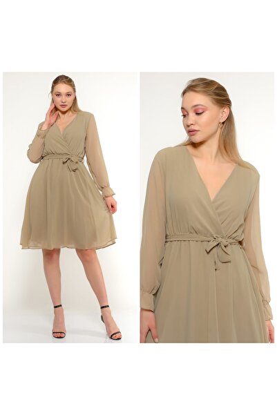 Apple Cix فستان قصير من الشيفون المستقيم