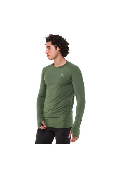 raru Tricou sport Ignıs Khaki cu mânecă lungă pentru performanță tehnică
