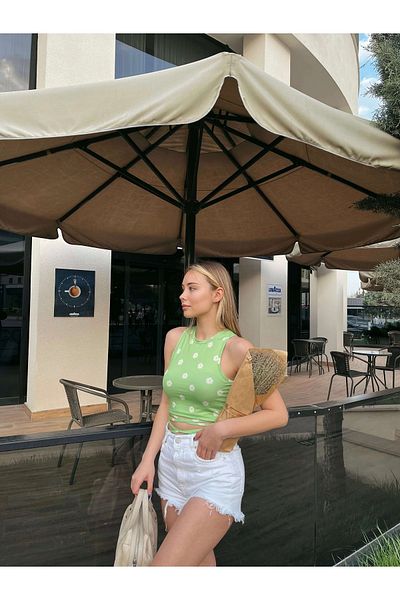 Jose Clothing Γυναικεία μπλούζα με σχοινί μέσης με λεπτομέρεια Crop Zero Sleeve