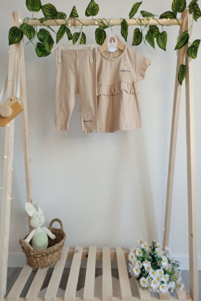 DFN Floral Embroidered Corduroy Girl's Top and Bottom Set