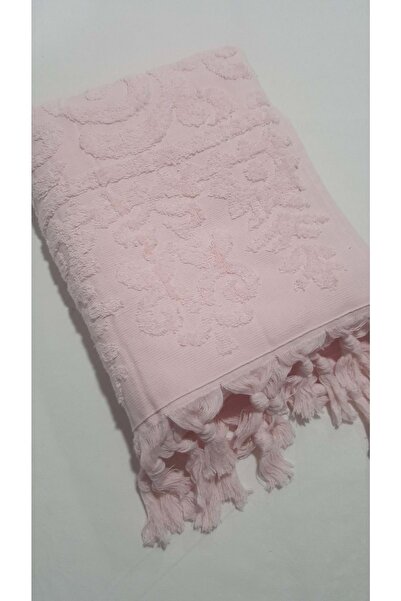 Romans Ръчно изработена кърпа с ресни 50x90 cm Светлорозова