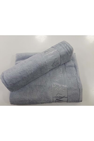 Romans Bamboo Gray 2-Piece Bath Towel Set