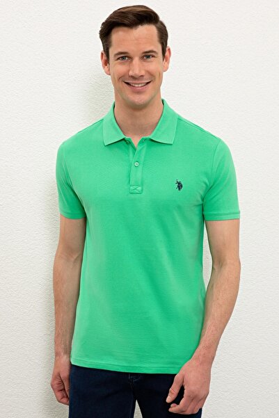 U.S. Polo Assn. Men's Apple Green Polo Neck T-Shirt Basic
