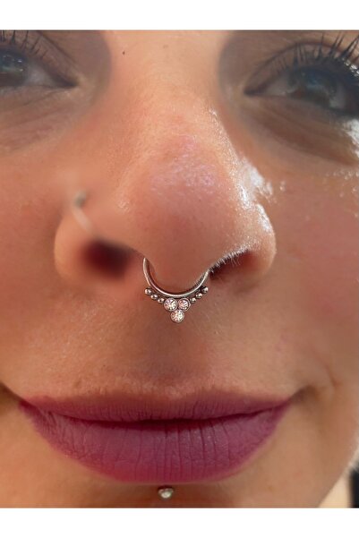 Arescollection Çelik Delik Gerektirmeyen Fake Sıkıştırma Septum Piercing