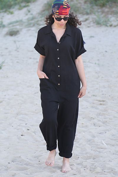 Catz Clothes Boho Black Şile Cloth Jumpsuit