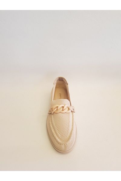 Pierre Cardin PC-51901 Beige Daily Comfortable Fabric Ballerina Shoes