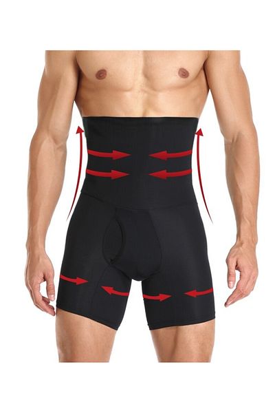 MİSTİRİK Danni Men's Belly Flattening Firming High Waist Silicone Boxer Corset Black Color