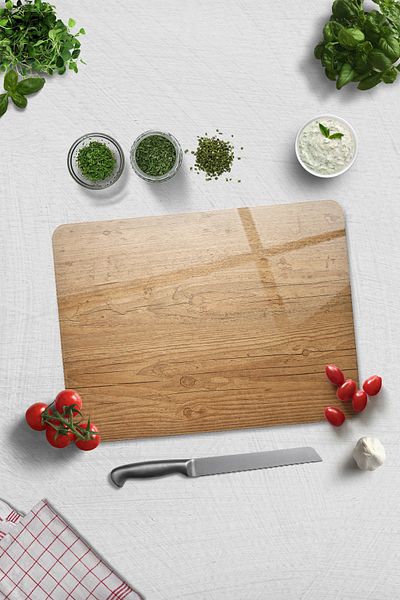 Decorita Glass Cutting Board - Glass Cutting Board |   Retro Wooden Look |   30cm X 40cm
