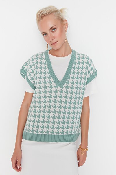 Trendyol Collection Sweater Vest - Green - Oversize