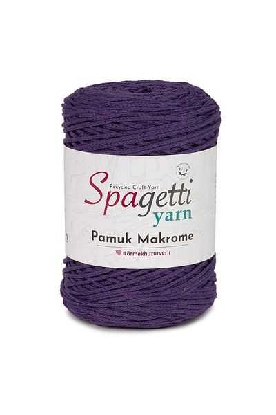 Spagettiyarn Μωβ βαμβακερό σχοινί μακραμέ