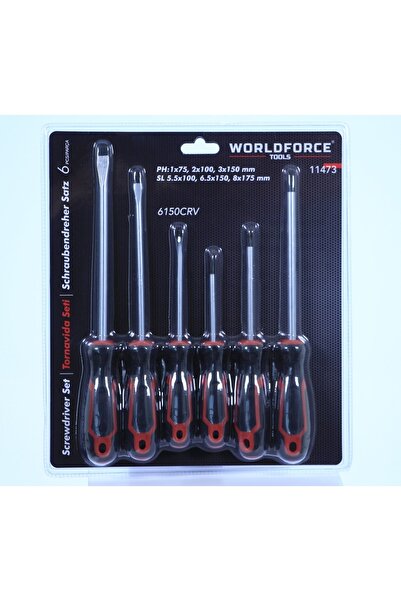 Worldforce 6'lı Düz Ve Yıldız Tornavida Seti S2 Çelik Profesyonel Alet