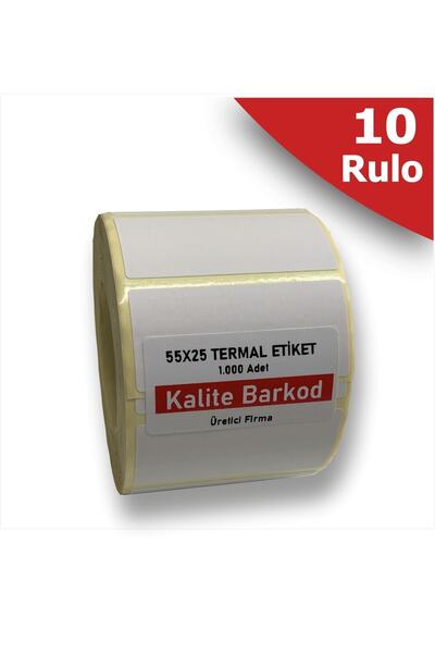 Kalite Barkod 55k25 Termalno nalepnice | 10 Rolls Barcode nalepnice