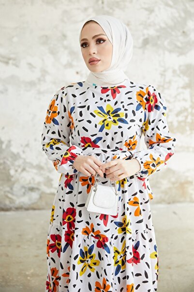 InStyle Minosa Floral Patterned Dress - Claret Red