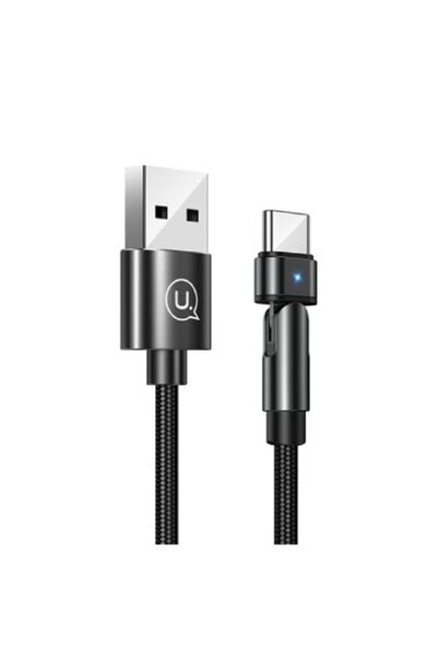 Usams U60 Type-c 180° Döndürülebilir Şarj Kablosu 1m Siyah